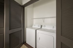 One Bedroom Townhome Laundry Room with Washer and Dryer